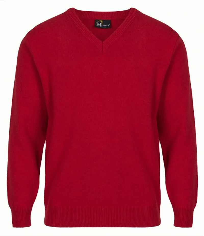  Massoti Lambswool V-Neck Jumper Poppy L01